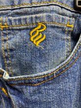 Load image into Gallery viewer, Roca Wear Jeans Womens 22 (43x33) Blue Denim Spandex Stretch Flared Embroidery