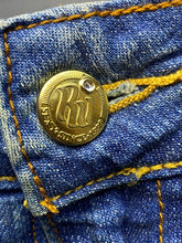 Load image into Gallery viewer, Roca Wear Jeans Womens 22 (43x33) Blue Denim Spandex Stretch Flared Embroidery