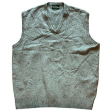 Load image into Gallery viewer, Alan Paine Sweater Vest Mens Extra Large Lambswool V-Neck Sage Green England