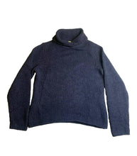 Load image into Gallery viewer, Caslon Sweater Womens Large Navy Wool Alpaca Blend Cowl Neck Outerwear Ladies