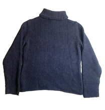 Load image into Gallery viewer, Caslon Sweater Womens Large Navy Wool Alpaca Blend Cowl Neck Outerwear Ladies
