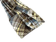 Load image into Gallery viewer, Ariat Shirt Womens Medium Brown Blue Yellow Plaid Western Snap Rodeo Cowgirl l