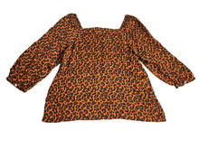 Load image into Gallery viewer, J Jill Shirt Womens Large Brown Black Leopard Square Neck Blouse MSRP $89 NWT