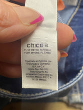 Load image into Gallery viewer, Chicos Jeans Womens 3 (42x30.5) Blue Denim Platinum Spandex Stretch Straight Leg