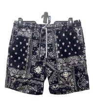 Load image into Gallery viewer, Cactus Man Ricky Singh Shorts Adult Large (35x7.5) Black AOP Paisley Bandana Men