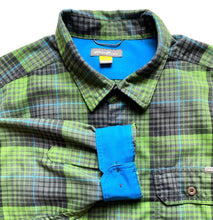 Load image into Gallery viewer, Eddie Bauer Shirt Adult Large Kelly Green Black Plaid Button Up Shacket Mens