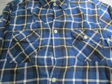 Load image into Gallery viewer, Chaps Denim Shirt Adult Medium Button Up Fitted Long Sleeve Flannel Plaid Mens