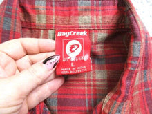 Load image into Gallery viewer, Bay Creek Shirt Adult Large Red Plaid Abstract Button Up Casual Camp Hip Hop Men