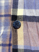Load image into Gallery viewer, VTG Goouch Shirt Adult Extra Large Purple Plaid Button Up Pocket Rayon Indie Men