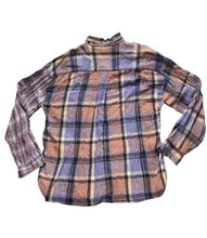 Load image into Gallery viewer, VTG Goouch Shirt Adult Extra Large Purple Plaid Button Up Pocket Rayon Indie Men