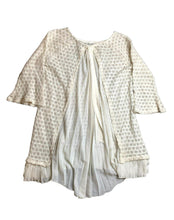 Load image into Gallery viewer, Anthropologie Altar'd State Shirt Womens Medium Beige Open Knit Sheer Tunic Boho