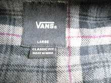Load image into Gallery viewer, VANS Shirt Adult Large Gray Light Brown Plaid Button Up Flannel Classic Fit Mens