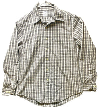 Load image into Gallery viewer, Brooks Brothers 346 Shirt Adult Medium Gray Slim Fit Plaid Button Up Casual Mens