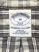 Load image into Gallery viewer, Brooks Brothers 346 Shirt Adult Medium Gray Slim Fit Plaid Button Up Casual Mens