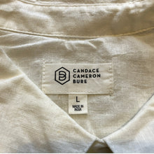 Load image into Gallery viewer, Candace Cameron Bure Shirt Womens Large Linen Blend Button Down Ivory Academia