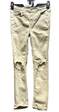 Load image into Gallery viewer, Free People Jeans Womens 27x25.5 Beige Destroyed Tapered Leg 5 Pockets Ladies