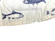 Load image into Gallery viewer, Fish AOP Shirt Adult Small White Merona Novelty Fishing Button Up Casual Mens