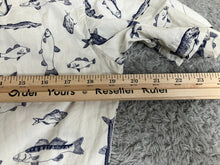 Load image into Gallery viewer, Fish AOP Shirt Adult Small White Merona Novelty Fishing Button Up Casual Mens