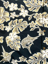 Load image into Gallery viewer, VTG Bluewater Wear Shirt Adult Large Button Up Hawaiian Swordfish Hibiscus Mens