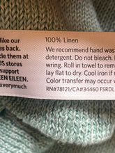 Load image into Gallery viewer, Eileen Fisher Sweater Womens Small Green 100% Linen Oversized Tunic Open Knit