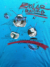 Load image into Gallery viewer, VTG Solar Rocks Shirt Adult OSFA Turquoise Single Stitch Earthcore Earthy 80s