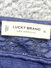 Load image into Gallery viewer, Lucky Brand Shirt Womens Extra Large Navy Blue Boho Hippie Eyelet Ladies