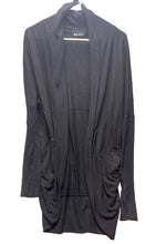 Load image into Gallery viewer, Athleta Sweater Womens Medium Black Tunic Open Front Cardigan Spandex Oversized