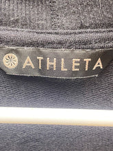 Load image into Gallery viewer, Athleta Sweater Womens Medium Black Tunic Open Front Cardigan Spandex Oversized