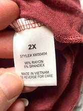 Load image into Gallery viewer, Always Indigo Shirt Womens 2X Maroon Boho Hippie Blouse Embroidered Ladies