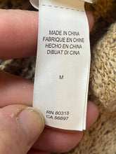 Load image into Gallery viewer, Lucky Brand Sweater Womens Medium Tan Eyelet Open Front Tunic Boho Cardigan