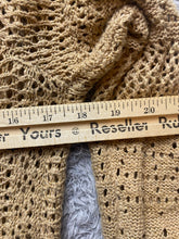 Load image into Gallery viewer, Lucky Brand Sweater Womens Medium Tan Eyelet Open Front Tunic Boho Cardigan