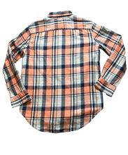 Load image into Gallery viewer, Lauren Ralph Lauren Shirt Womens Medium Peach Teal Button Up Flannel Plaid Lady