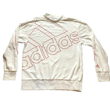 Load image into Gallery viewer, Adidas Sweatshirt Adult Medium White Pink Giant Logo Essentials Sweater Mens