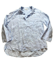 Load image into Gallery viewer, Bella Dahl Shirt Womens Extra Large Blue Button Up 100% Linen Oversized Blouse