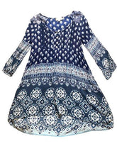 Load image into Gallery viewer, Anthropologie Altar'd State Dress Womens Small Blue Paisley Boho Lagenlook Rayon