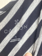 Load image into Gallery viewer, Caslon Dress Womens Large Navy Gray Sundress Lagenlook Maxi Rayon Spandex