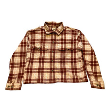 Load image into Gallery viewer, Brixton Shirt Womens Small Flannel Jacket Plaid Button Up Long Sleeve Orange