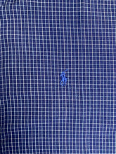 Load image into Gallery viewer, Ralph Lauren Shirt Adult Large Blue Grid Checkered Button Up Blake Blue Pony Men