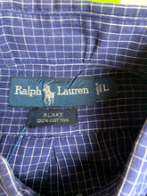 Load image into Gallery viewer, Ralph Lauren Shirt Adult Large Blue Grid Checkered Button Up Blake Blue Pony Men