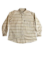 Load image into Gallery viewer, Woolrich Shirt Adult Medium Tan Barley Blanket Stripes Button Up Casual Mens