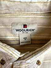 Load image into Gallery viewer, Woolrich Shirt Adult Medium Tan Barley Blanket Stripes Button Up Casual Mens