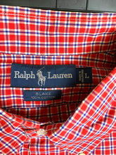 Load image into Gallery viewer, Ralph Lauren Shirt Adult Large Red Blue Button Up Blake Blue Pony Casual Mens