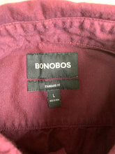 Load image into Gallery viewer, Bonobos Shirt Adult Large Maroon Standard Fit Button Up Chest Pocket Casual Mens