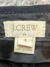 Load image into Gallery viewer, J Crew Pants Womens 4 (32x27) Black Flat Front Wool Trousers Straight Leg Dress