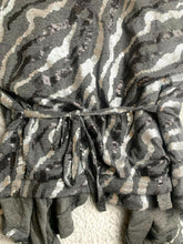 Load image into Gallery viewer, Lumiere Sweater Womens Large Black Asymmetrical Waterfall Sequins Boho Cardigan