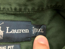 Load image into Gallery viewer, Ralph Lauren Shirt Adult 2XL XXL Green Button Up Classic Fit Purple Pony Mens
