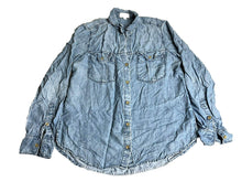 Load image into Gallery viewer, Anthropologie Cloth & Stone Shirt Womens Medium Blue Denim Button Up Tencel Lady