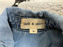 Load image into Gallery viewer, Anthropologie Cloth & Stone Shirt Womens Medium Blue Denim Button Up Tencel Lady