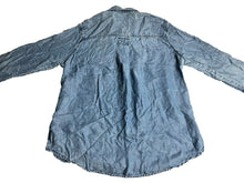 Load image into Gallery viewer, Anthropologie Cloth & Stone Shirt Womens Medium Blue Denim Button Up Tencel Lady