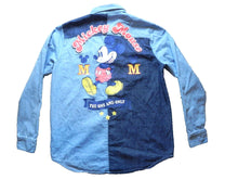 Load image into Gallery viewer, Mickey Mouse Shirt Womens Medium Long Sleeve Button Up Denim Disney Casual Lady
